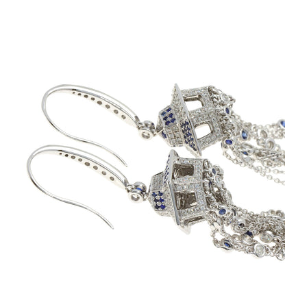 SELECT JEWELRY セレクトジュエリー サファイア ダイヤモンド ピアス K18WG レディース 中古
