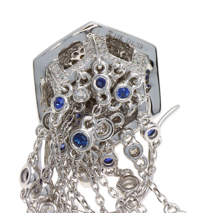 SELECT JEWELRY セレクトジュエリー サファイア ダイヤモンド ピアス K18WG レディース 中古