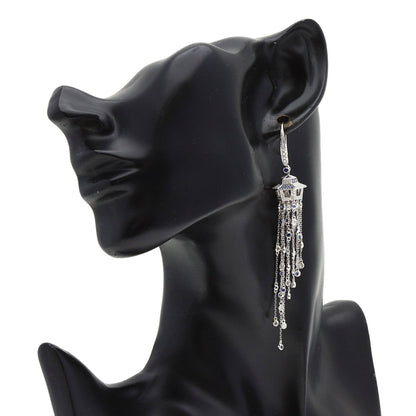 SELECT JEWELRY セレクトジュエリー サファイア ダイヤモンド ピアス K18WG レディース 中古