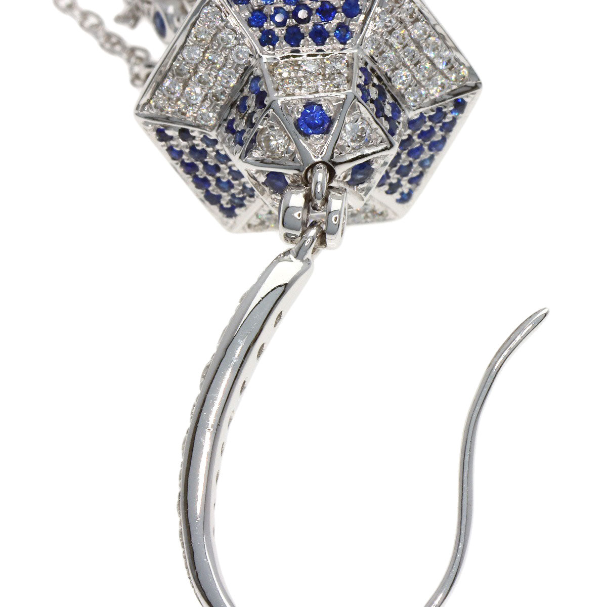 SELECT JEWELRY セレクトジュエリー サファイア ダイヤモンド ピアス K18WG レディース 中古