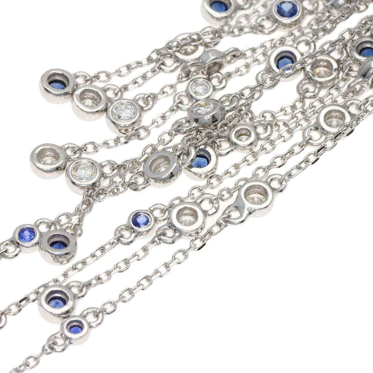 SELECT JEWELRY セレクトジュエリー サファイア ダイヤモンド ピアス K18WG レディース 中古