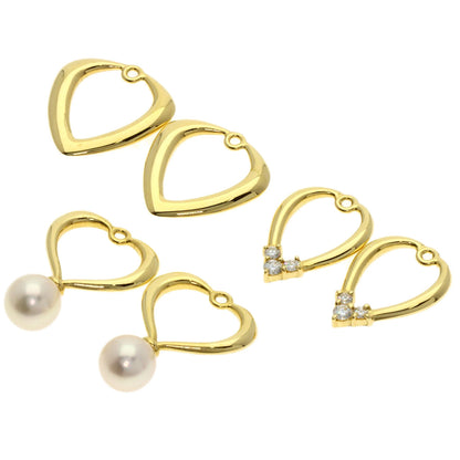 MIKIMOTO ミキモト パール 真珠 ダイヤモンド イヤリング K18YG レディース 中古