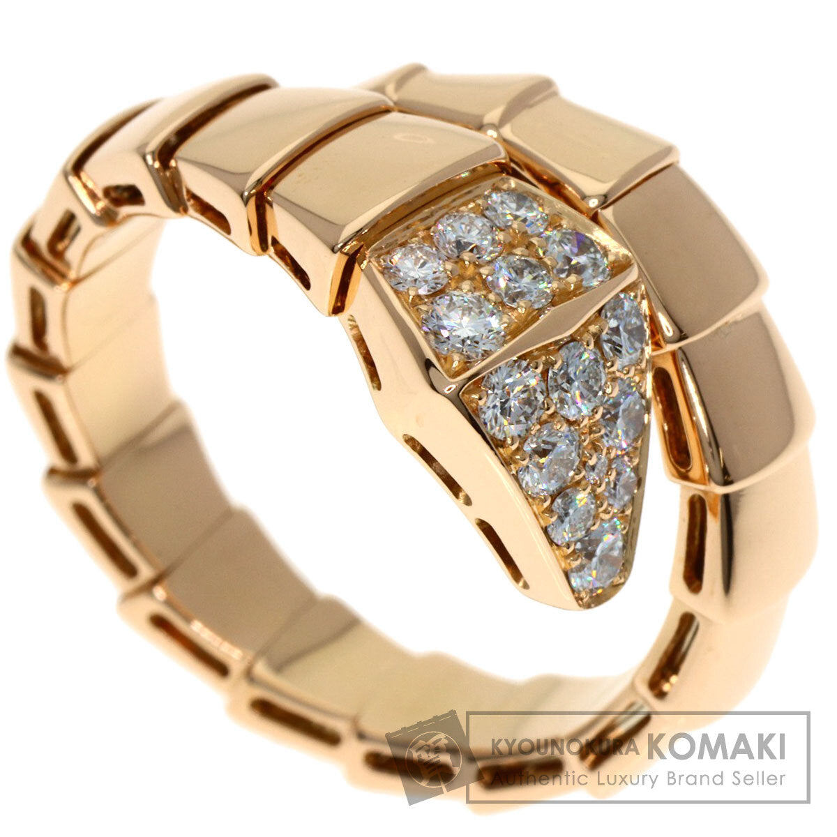 BVLGARI ブルガリ セルペンティ ヴァイパー ダイヤモンド XXL リング・指輪 K18PG レディース 中古