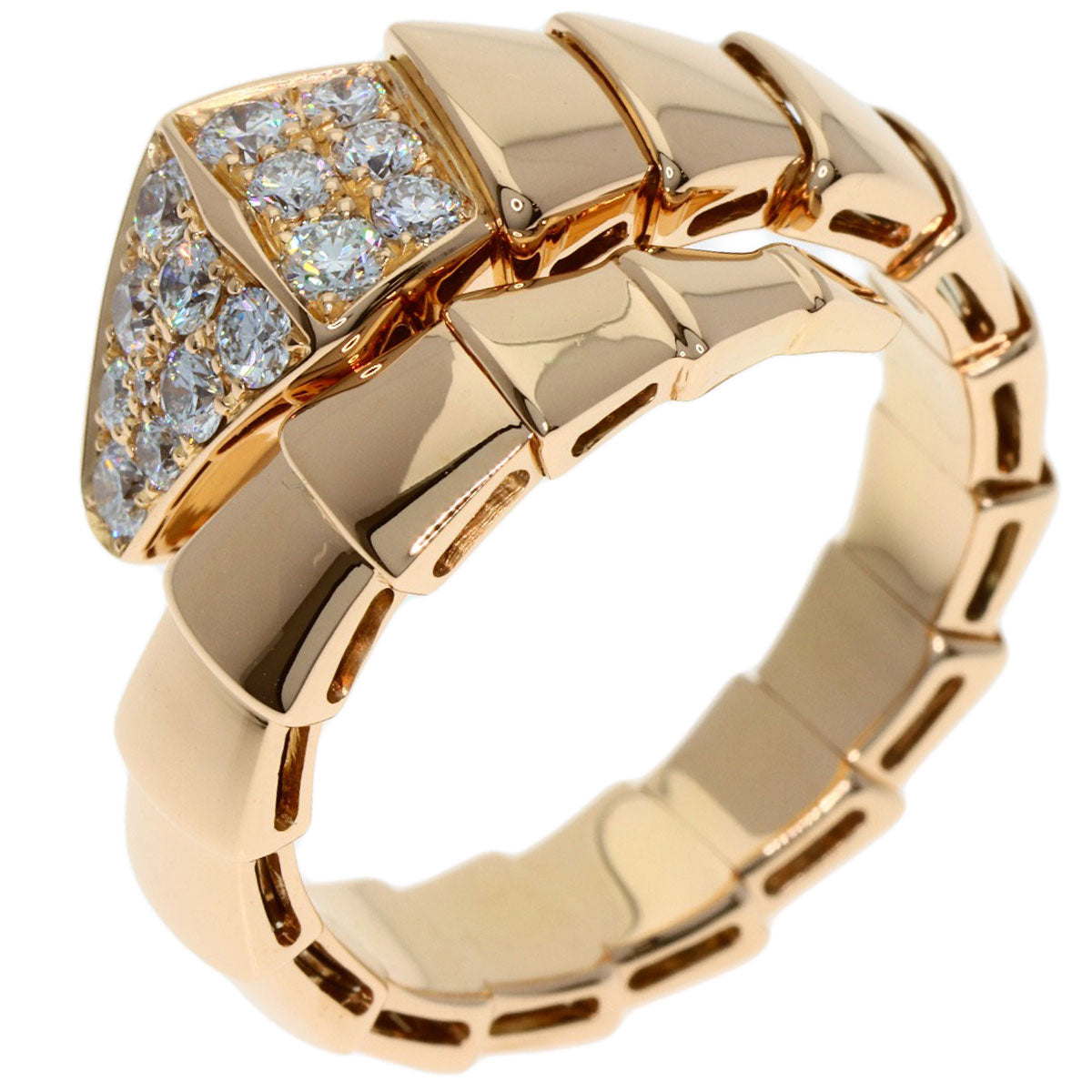BVLGARI ブルガリ セルペンティ ヴァイパー ダイヤモンド XXL リング・指輪 K18PG レディース 中古