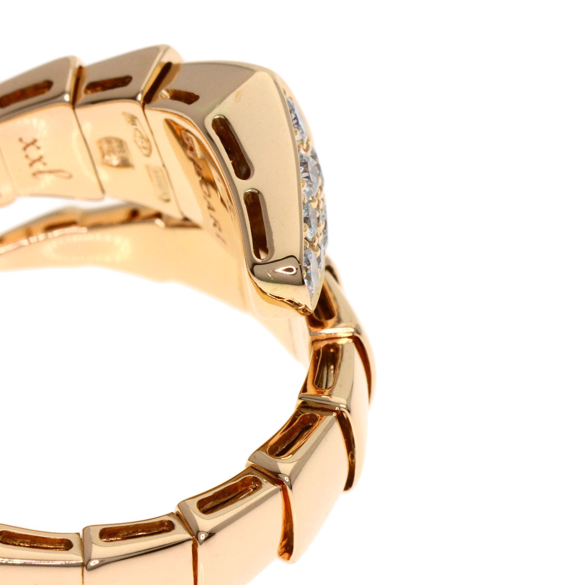 BVLGARI ブルガリ セルペンティ ヴァイパー ダイヤモンド XXL リング・指輪 K18PG レディース 中古