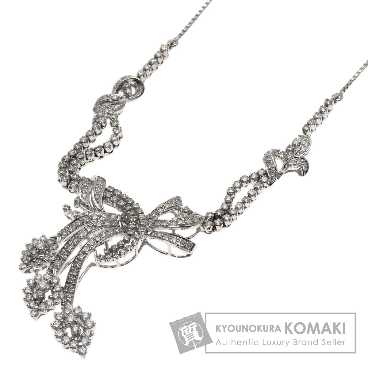 SELECT JEWELRY セレクトジュエリー ダイヤモンド ネックレス K18WG レディース 中古
