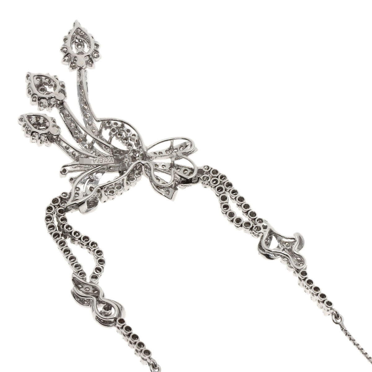 SELECT JEWELRY セレクトジュエリー ダイヤモンド ネックレス K18WG レディース 中古
