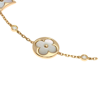 LOUIS VUITTON ルイヴィトン 4モチーフ ブロッサム BB マザーオブパール ダイヤモンド Q95596 ブレスレット K18PG レディース 中古