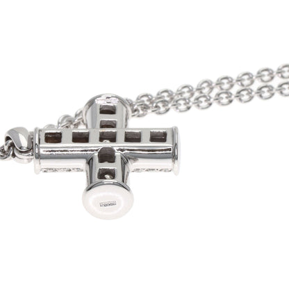 BVLGARI ブルガリ グリーク クロス ダイヤモンド ネックレス K18WG レディース 中古