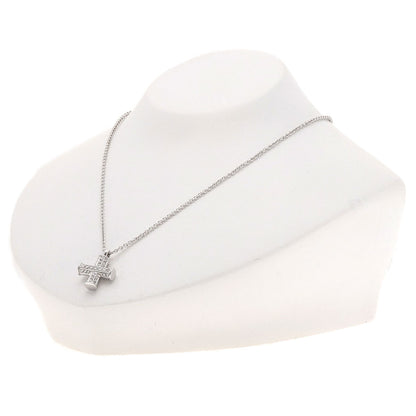 BVLGARI ブルガリ グリーク クロス ダイヤモンド ネックレス K18WG レディース 中古