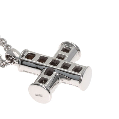 BVLGARI ブルガリ グリーク クロス ダイヤモンド ネックレス K18WG レディース 中古