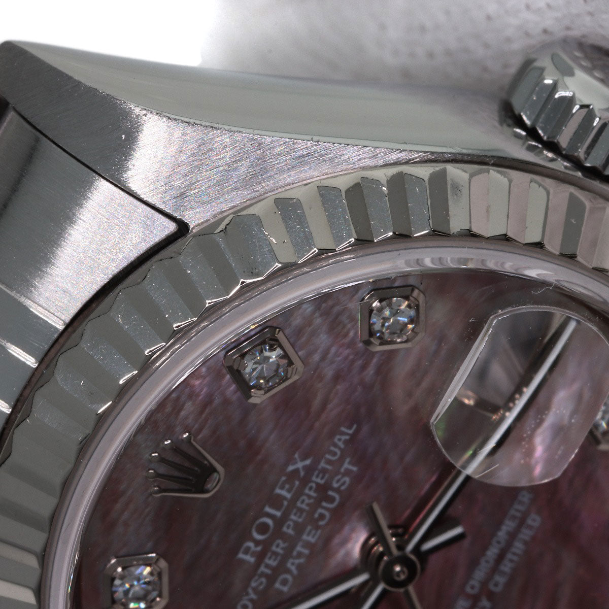 ROLEX ロレックス 79174NG デイトジャスト 10P ダイヤモンド 腕時計 SS レディース 中古