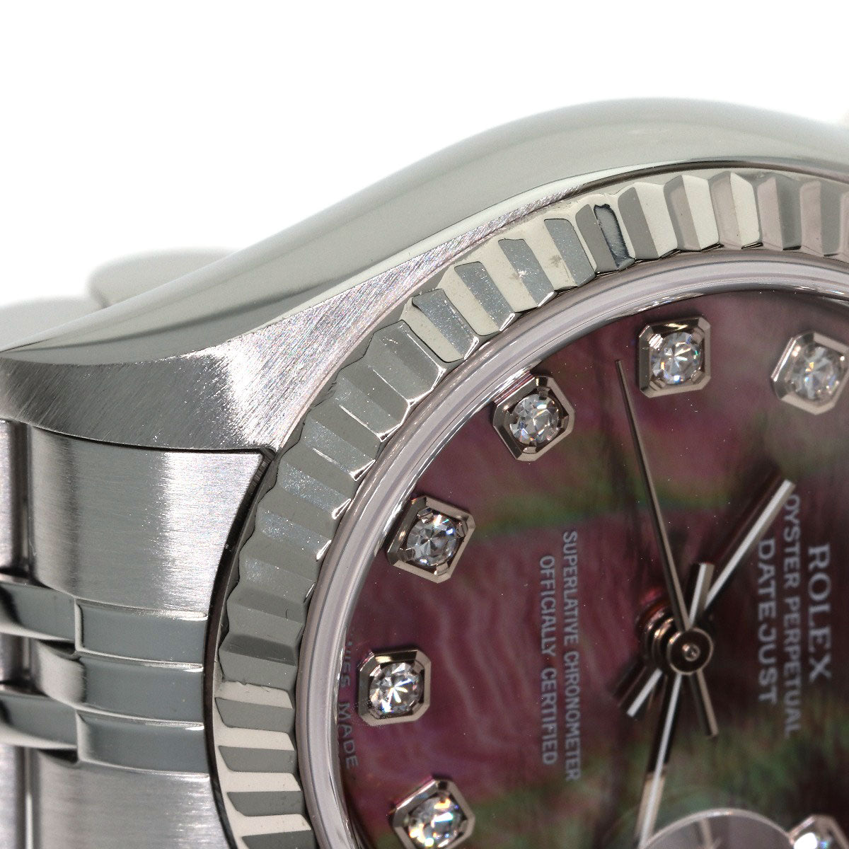 ROLEX ロレックス 79174NG デイトジャスト 10P ダイヤモンド 腕時計 SS レディース 中古