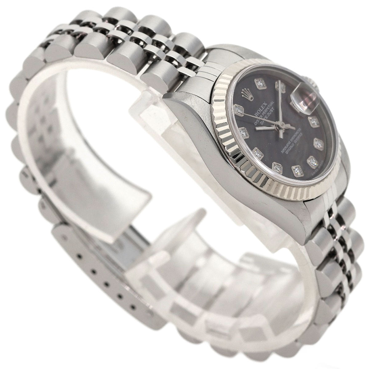 ROLEX ロレックス 79174NG デイトジャスト 10P ダイヤモンド 腕時計 SS レディース 中古