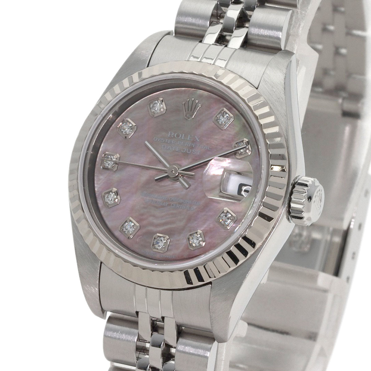 ROLEX ロレックス 79174NG デイトジャスト 10P ダイヤモンド 腕時計 SS レディース 中古