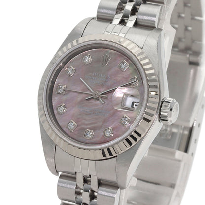 ROLEX ロレックス 79174NG デイトジャスト 10P ダイヤモンド 腕時計 SS レディース 中古