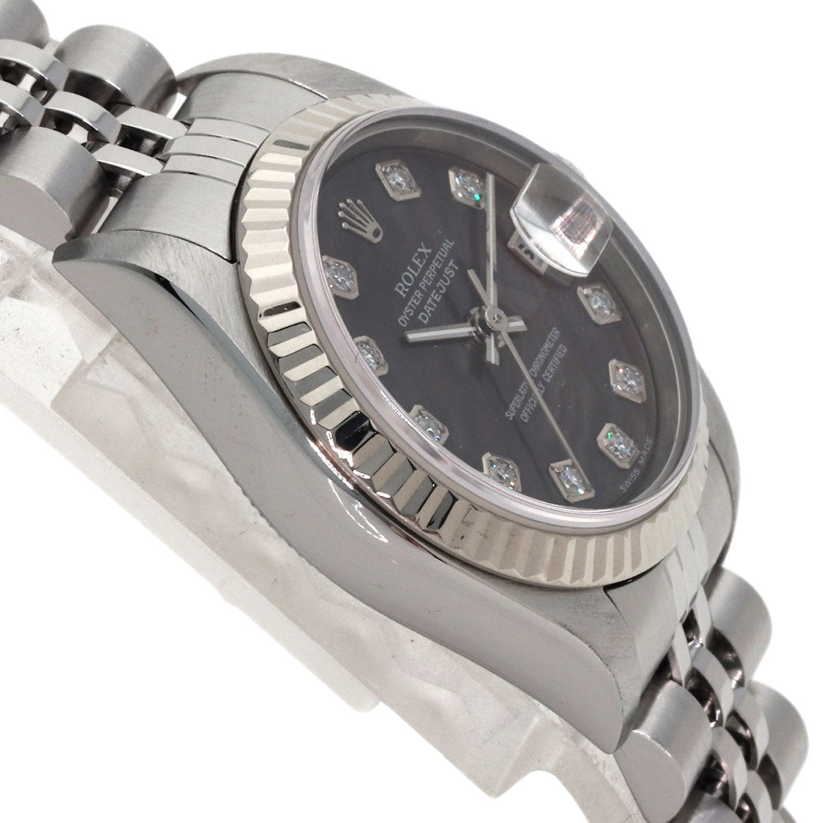 ROLEX ロレックス 79174NG デイトジャスト 10P ダイヤモンド 腕時計 SS レディース 中古