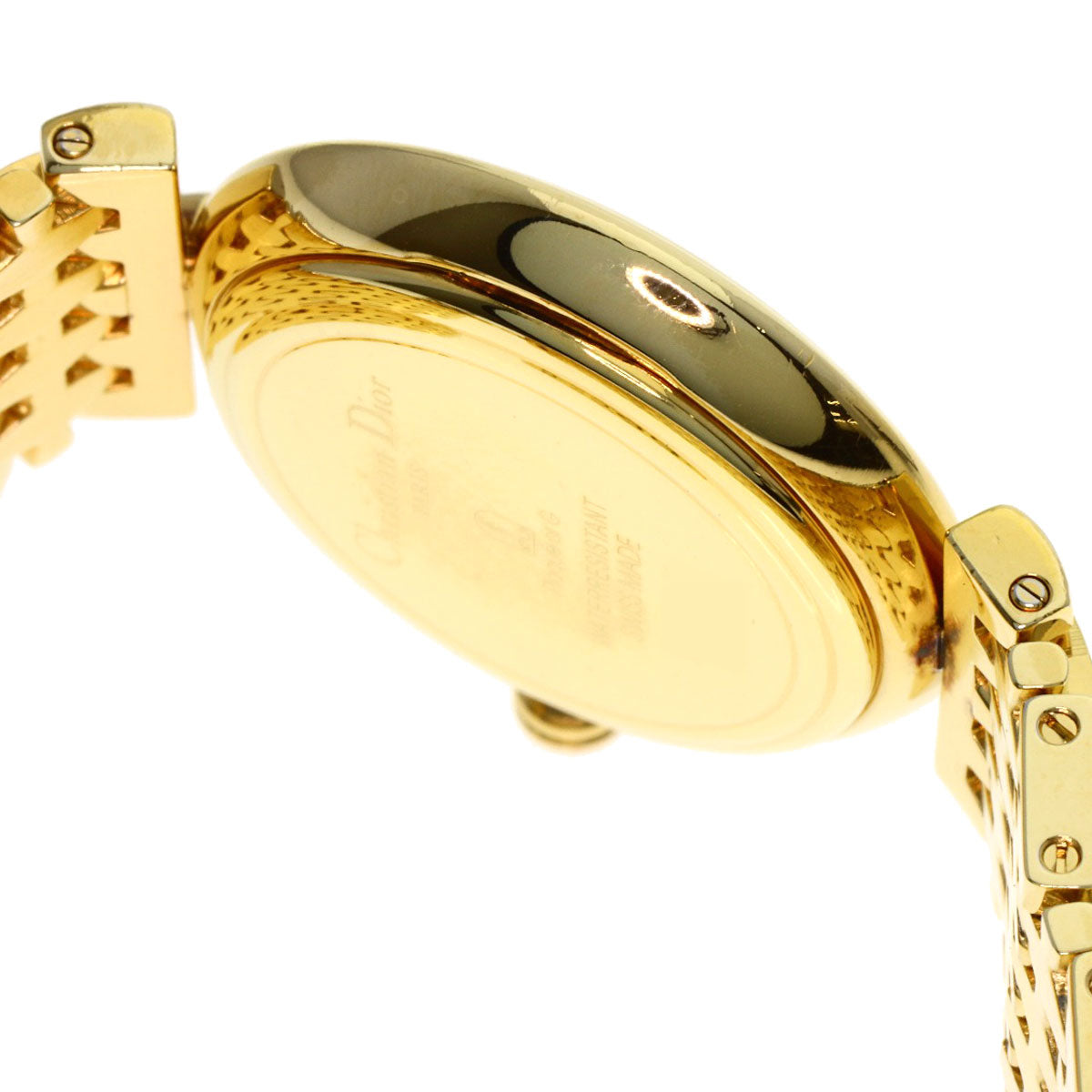 CHRISTIAN DIOR クリスチャンディオール D68-150 ラウンドフェイス 腕時計 GP レディース 中古
