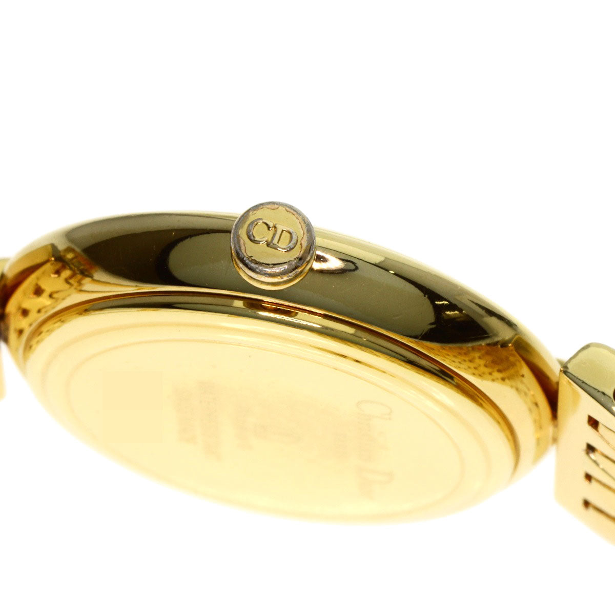 CHRISTIAN DIOR クリスチャンディオール D68-150 ラウンドフェイス 腕時計 GP レディース 中古