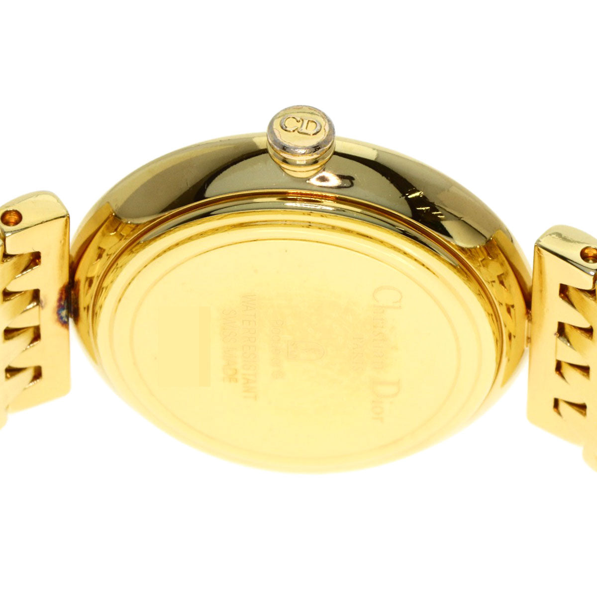 CHRISTIAN DIOR クリスチャンディオール D68-150 ラウンドフェイス 腕時計 GP レディース 中古