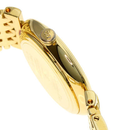 CHRISTIAN DIOR クリスチャンディオール D68-150 ラウンドフェイス 腕時計 GP レディース 中古