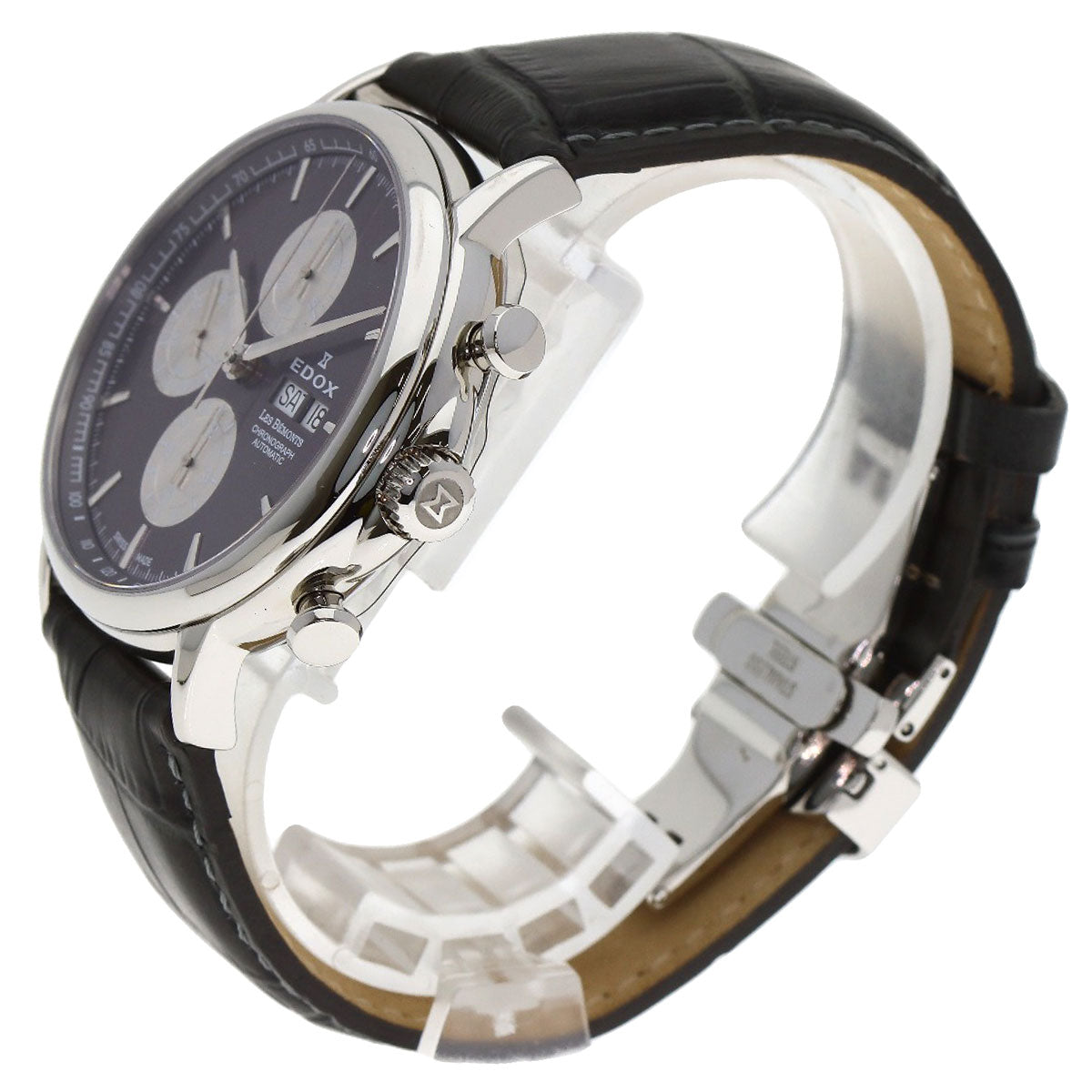 EDOX エドックス 01120-3-BUIN レ ベモン クロノグラフ 腕時計 SS メンズ 中古