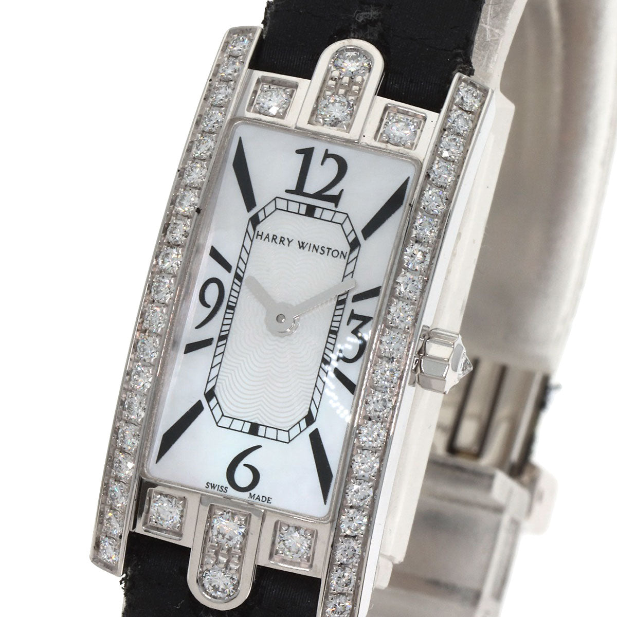 HARRY WINSTON ハリーウィンストン AVCQHM16 アヴェニューC ミニ 腕時計 K18WG レディース 中古