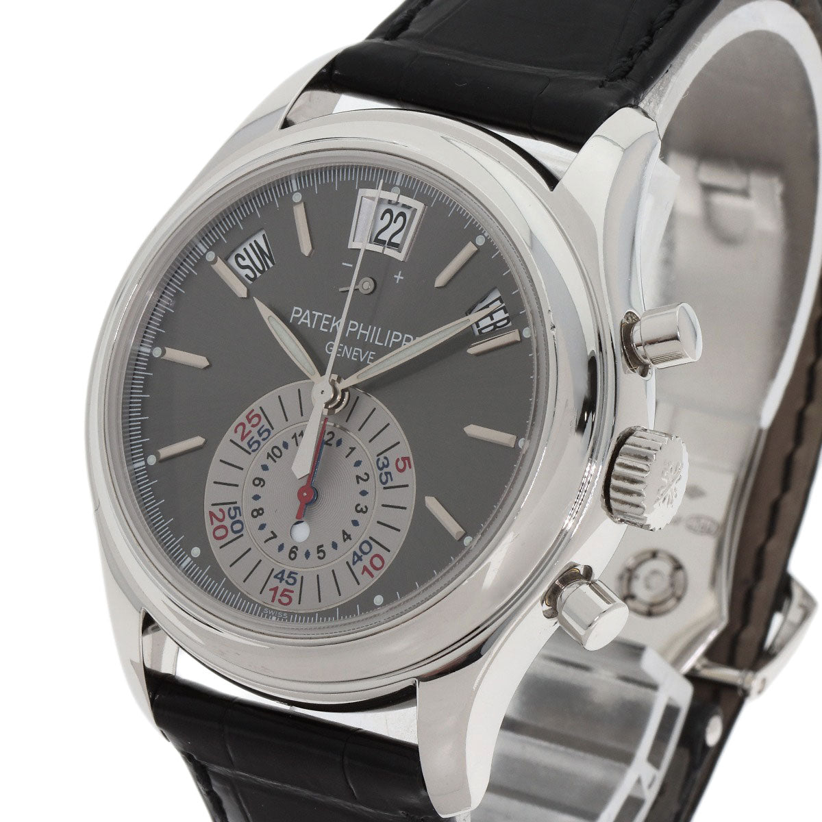 PATEK PHILIPPE パテックフィリップ 5960P-001 アニュアルカレンダー クロノグラフ ピン付き 腕時計 PT950 メンズ 中古