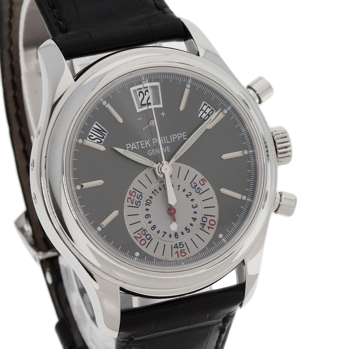 PATEK PHILIPPE パテックフィリップ 5960P-001 アニュアルカレンダー クロノグラフ ピン付き 腕時計 PT950 メンズ 中古
