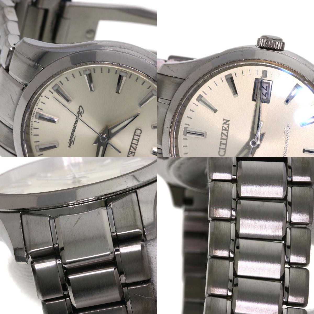 CITIZEN シチズン CTQ57-0952 A660-T006892 ラウンドフェイス パーペチュアルカレンダー 腕時計 チタン メンズ 中古