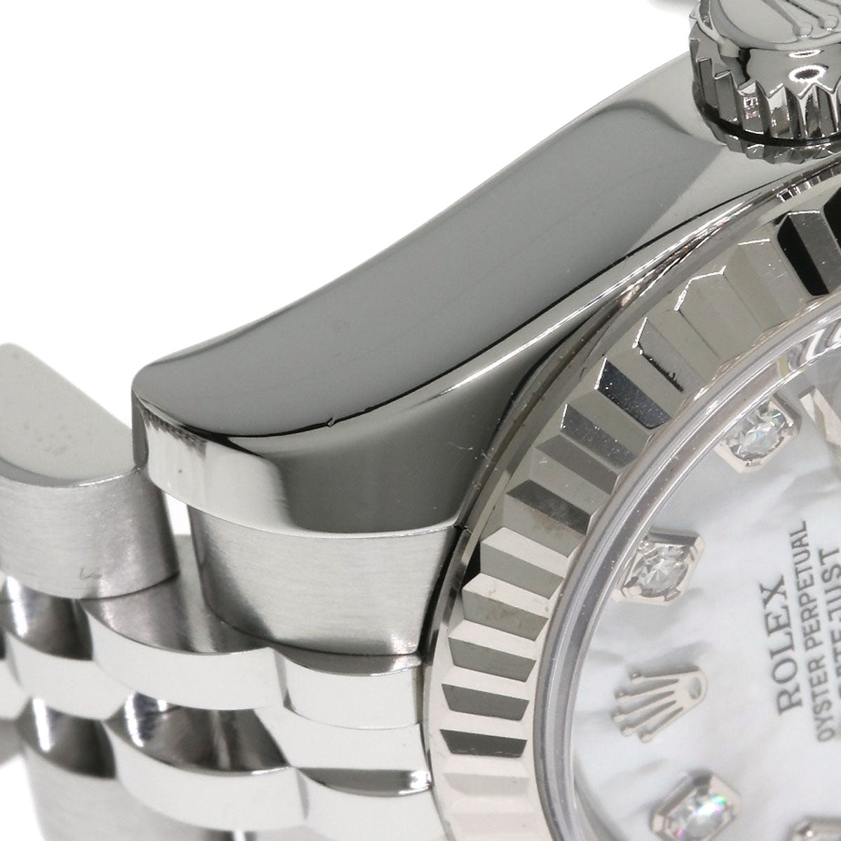 ROLEX ロレックス 179174NG デイトジャスト 10P ダイヤモンド 腕時計 SS レディース 中古