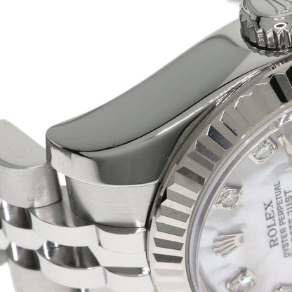 ROLEX ロレックス 179174NG デイトジャスト 10P ダイヤモンド 腕時計 SS レディース 中古