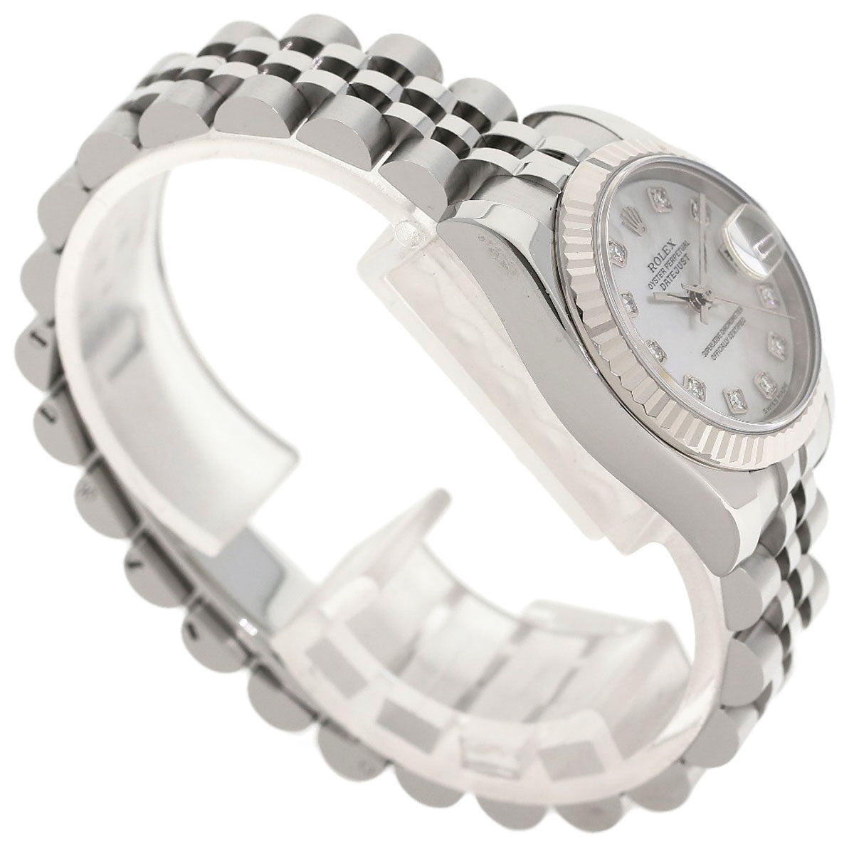 ROLEX ロレックス 179174NG デイトジャスト 10P ダイヤモンド 腕時計 SS レディース 中古