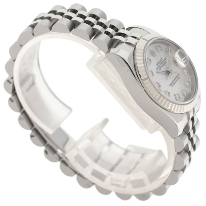 ROLEX ロレックス 179174NG デイトジャスト 10P ダイヤモンド 腕時計 SS レディース 中古