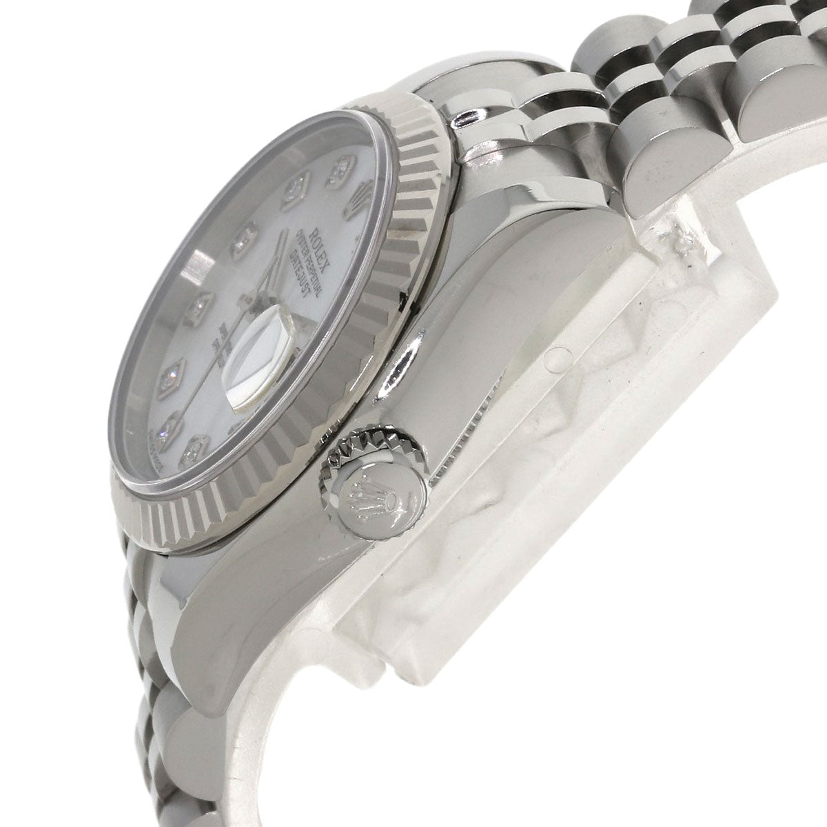ROLEX ロレックス 179174NG デイトジャスト 10P ダイヤモンド 腕時計 SS レディース 中古