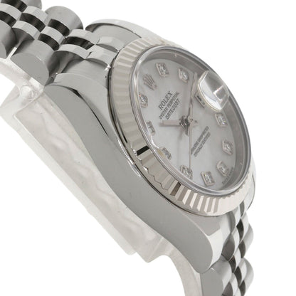 ROLEX ロレックス 179174NG デイトジャスト 10P ダイヤモンド 腕時計 SS レディース 中古
