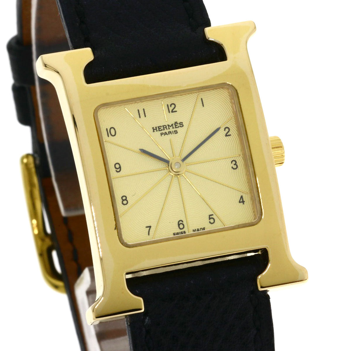 HERMES エルメス HH1.201 Hウォッチ 腕時計 GP レディース 中古