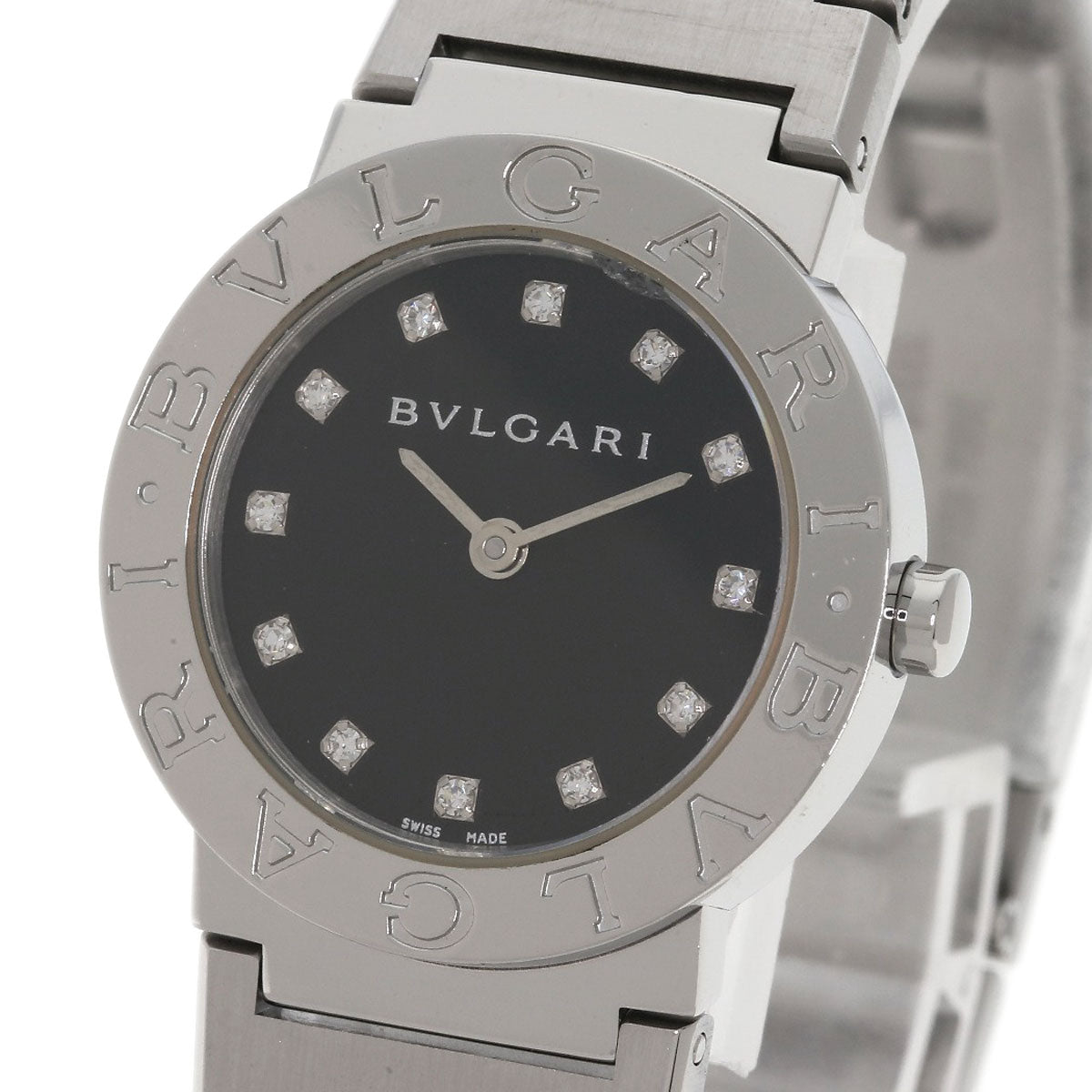 BVLGARI ブルガリ BB26SS ブルガリブルガリ 12P ダイヤモンド 腕時計 SS レディース 中古