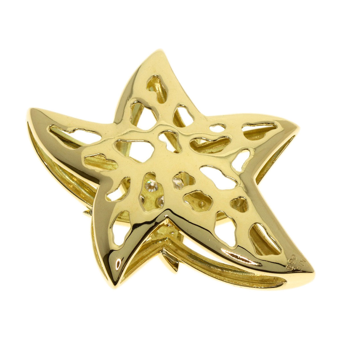 SELECT JEWELRY セレクトジュエリー スターモチーフ ダイヤモンド ペンダントトップ K18YG レディース 中古