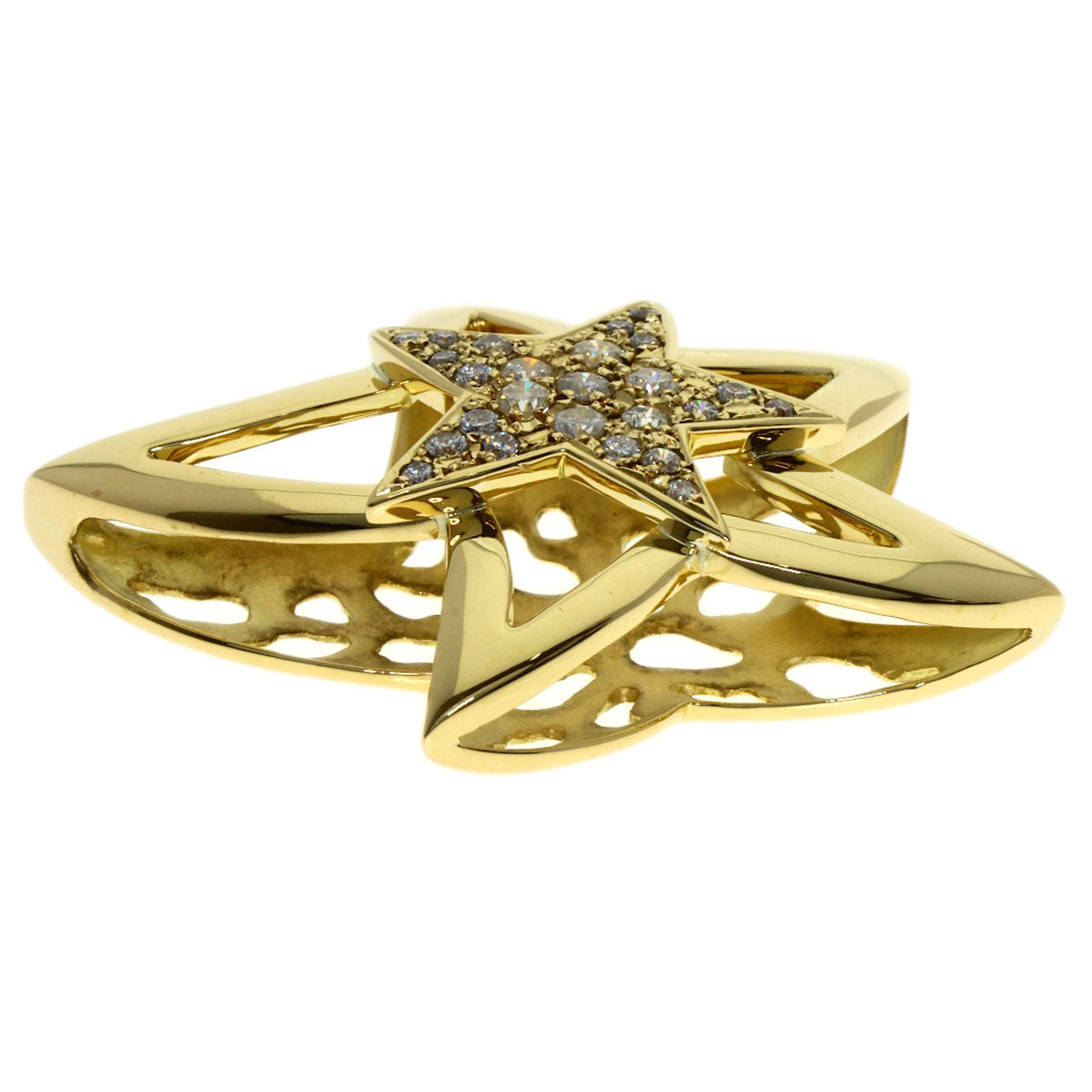 SELECT JEWELRY セレクトジュエリー スターモチーフ ダイヤモンド ペンダントトップ K18YG レディース 中古