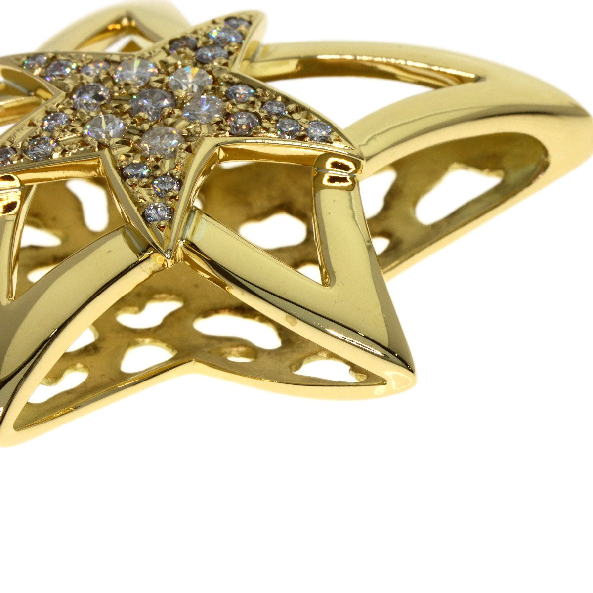 SELECT JEWELRY セレクトジュエリー スターモチーフ ダイヤモンド ペンダントトップ K18YG レディース 中古