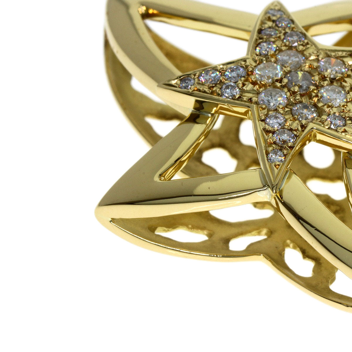 SELECT JEWELRY セレクトジュエリー スターモチーフ ダイヤモンド ペンダントトップ K18YG レディース 中古