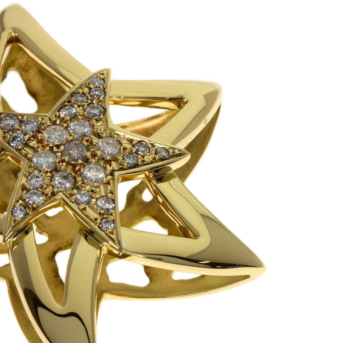 SELECT JEWELRY セレクトジュエリー スターモチーフ ダイヤモンド ペンダントトップ K18YG レディース 中古