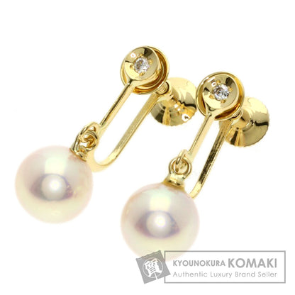 MIKIMOTO ミキモト パール 真珠 ダイヤモンド イヤリング K18YG レディース 中古