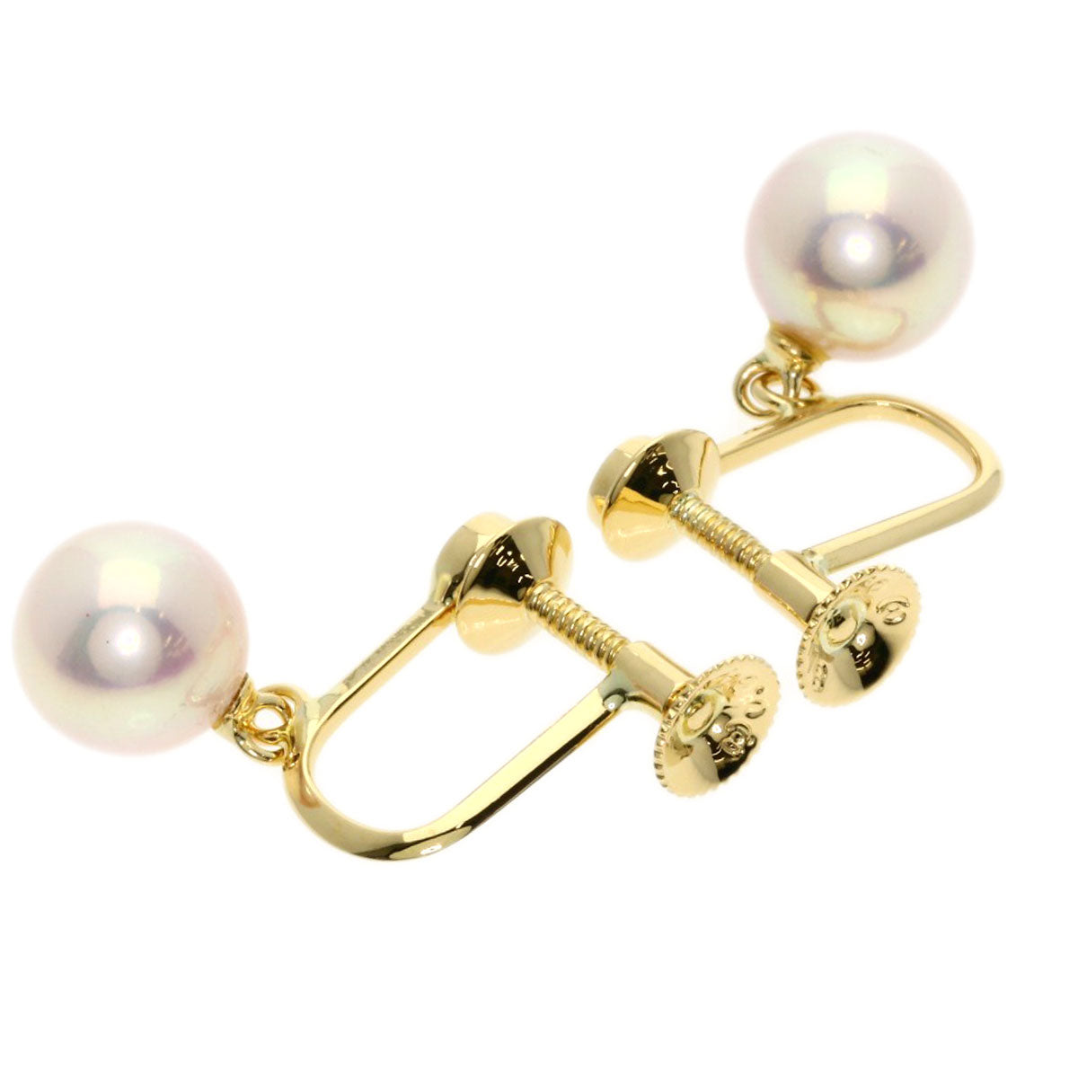 MIKIMOTO ミキモト パール 真珠 ダイヤモンド イヤリング K18YG レディース 中古