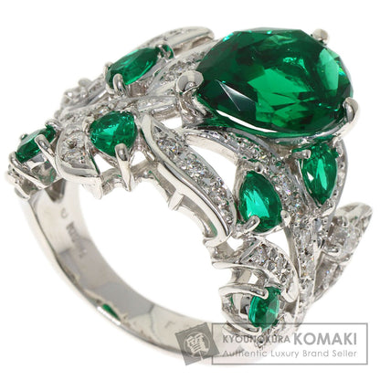 SELECT JEWELRY セレクトジュエリー 合成エメラルド ダイヤモンド リング・指輪 K18WG レディース 中古