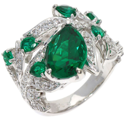 SELECT JEWELRY セレクトジュエリー 合成エメラルド ダイヤモンド リング・指輪 K18WG レディース 中古