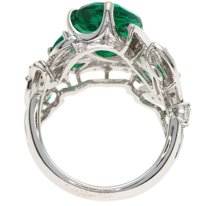 SELECT JEWELRY セレクトジュエリー 合成エメラルド ダイヤモンド リング・指輪 K18WG レディース 中古
