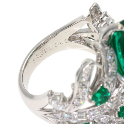 SELECT JEWELRY セレクトジュエリー 合成エメラルド ダイヤモンド リング・指輪 K18WG レディース 中古