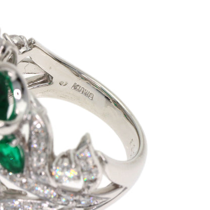 SELECT JEWELRY セレクトジュエリー 合成エメラルド ダイヤモンド リング・指輪 K18WG レディース 中古